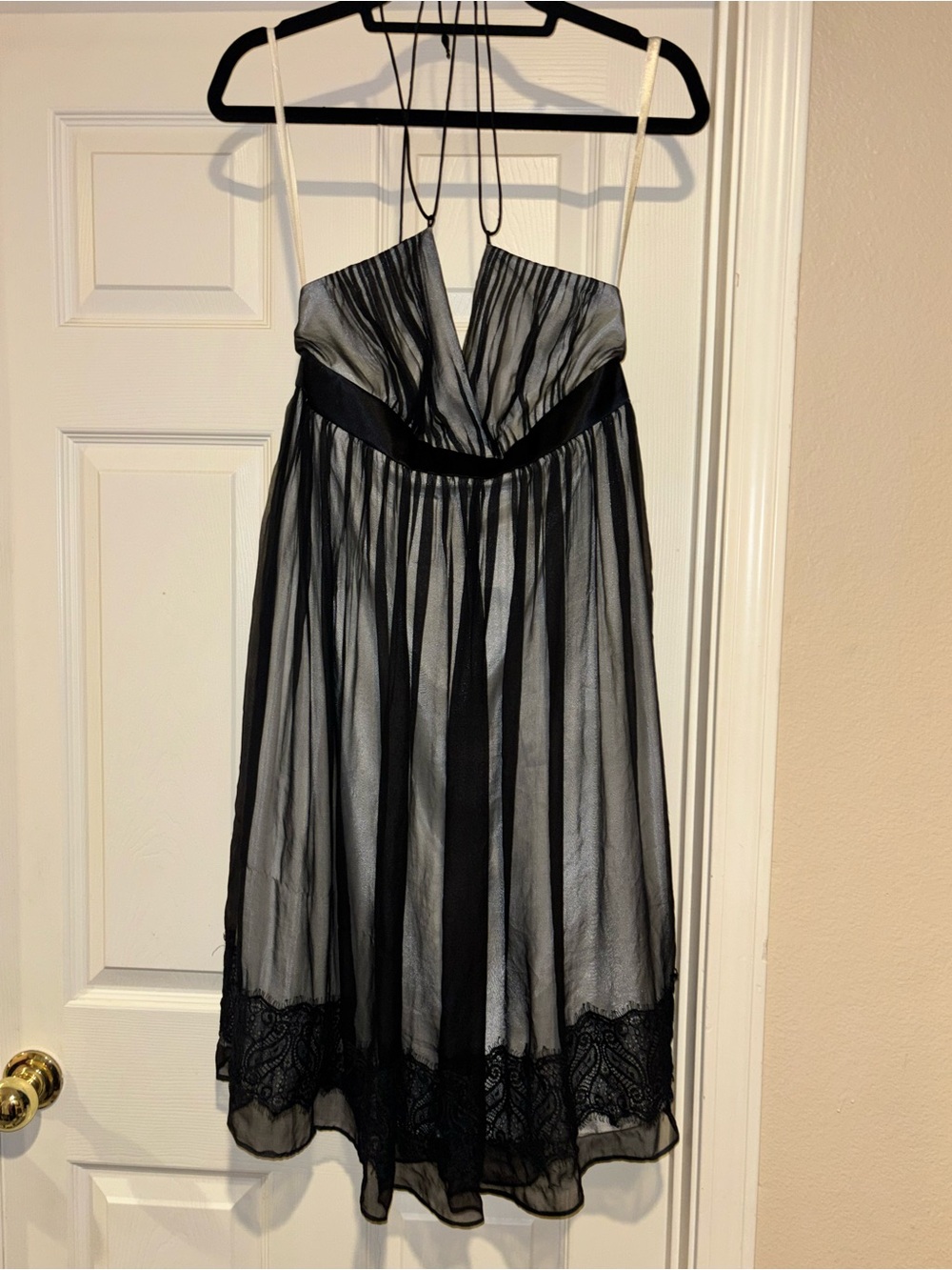 Black Sheer Spaghetti Strap Dress Helen Wang NWT 10